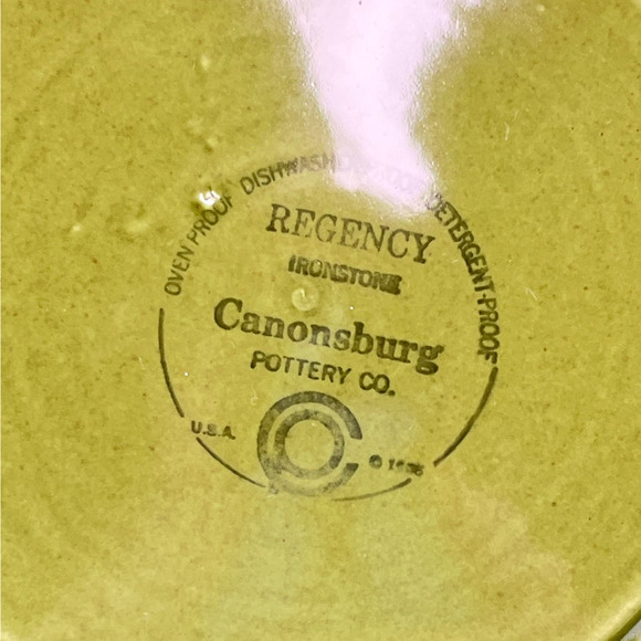 Canonsburg Regency Green 11" Oval Platter - Picture 4 of 5